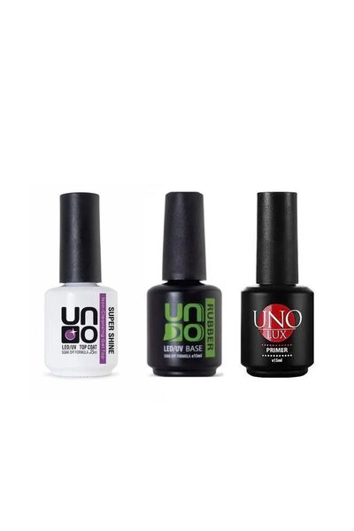 Anıl Gel Polish Kalıcı Oje Seti Uno Top Coat- Uno Rubber Base Coat- Uno Acid ...