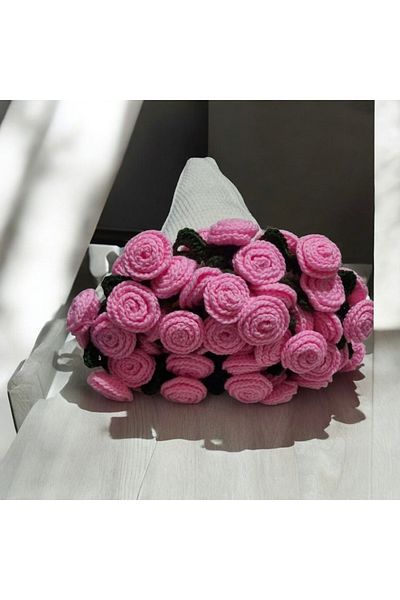 ZAHandmade Șal buchet de trandafiri roz