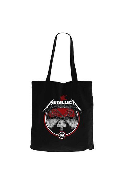 Z zepplin Metallica Master of Puppets Albums Black Canvas Tote Bag