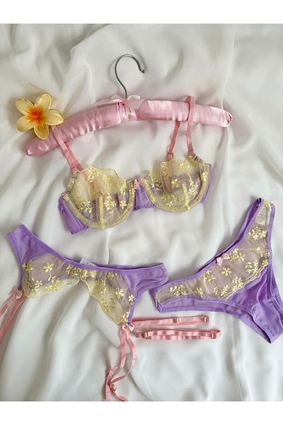 EDLİNGERİE Violet Garter Set