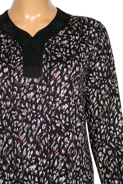 HESNA Γυναικείο Μπουκέτο Plus Size Μαύρο Μοτίβο Φόρεμα 74