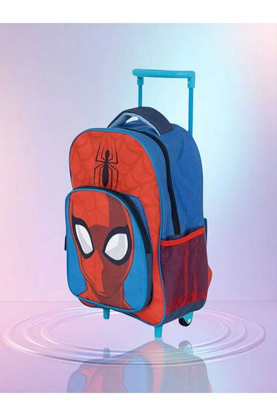 SPIDERMAN Ghiozdan troller Spiderman, 36x 24 x12 cm, Bretele reglabile, Albastru/Rosu