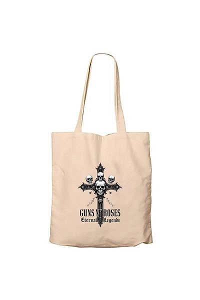 Z zepplin Guns N Roses Eternal Legends Cream Zippered Cloth Bag Gabardine