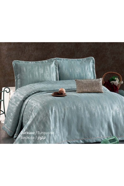 Güzide Çift Kişilik Yatak Örtüsü Riva Turkuaz