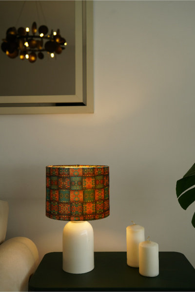 retro home design Krem Ayaklı Turuncu Özel Kadife Kumaş Şapkalı Şık Yatak Oda...