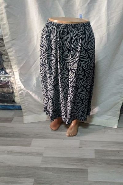 ARG Dark Blue - Beige Skirt with Ruffle Hem and Elastic Waist 1 Piece Skirt Quality Stylish Beautiful