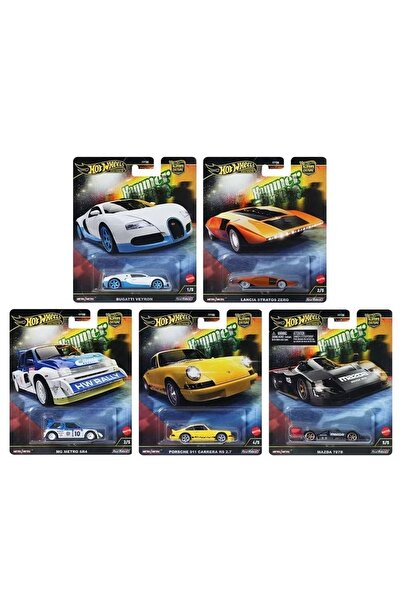 HOT WHEELS Hammer Drop 5’li Set – Bugatti Veyron, Porsche 911, Mazda 787B, Lancia, MG Metro