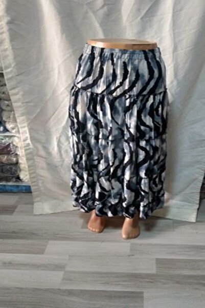 ARG Dark Blue-Black-Beige Four-Layered Skirt with Elastic Waist 1 Piece Quality Stylish Beautiful