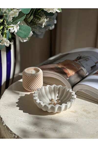 ÇAĞATÖLYE Obje Dekoratif İskandinav Dalgalı KüçükBoy Obje Mum Takı Anahtarlık...