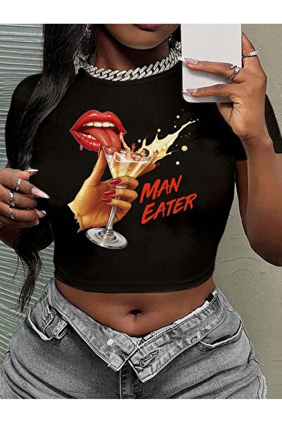 OVER HEAD Tricou Y2K Lip Man Eater pentru femei