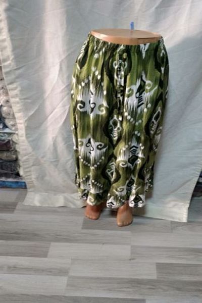 ARG Dark Green Light Green-Cream Belly Elastic Lace Skirt Tail Ruffle 1 Piece Skirt Quality Stylish Beautiful
