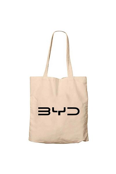 Z zepplin Byd Logo Black Cream Zippered Cloth Bag Gabardine
