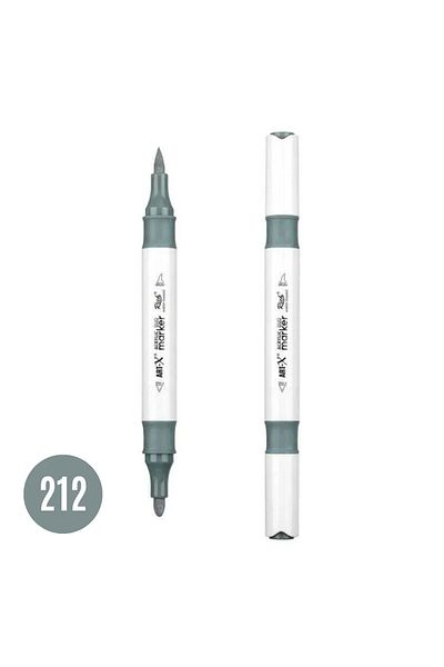 Art Tone Art-X Double Brush Tip Water-Based Marker Pen 212 Gray