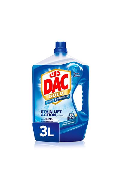 DAC Gold Ocean Breeze Cleaner + Disinfectant 3 Litres Powerful 99.9% Germ Protection