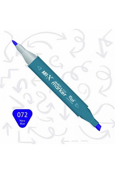 Art Tone Art-X Double Tip Sketch Acrylic Marker Pen 072 Navy Blue