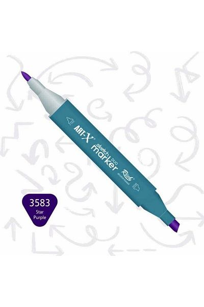 Art Tone Art-X Double Tip Sketch Acrylic Marker Pen 3583 Star Purple