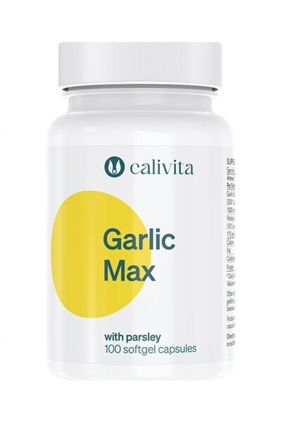 Calivita Supliment Garlic Max pentru reducerea durerilor de capsule cu usturoi (100 capsule cu gel) -
