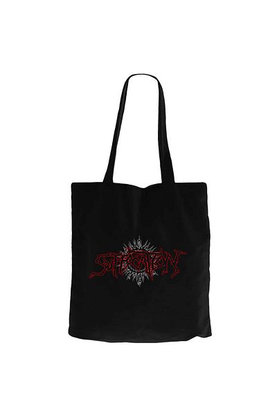Z zepplin Suffocation Written Logo Black Canvas Tote Bag