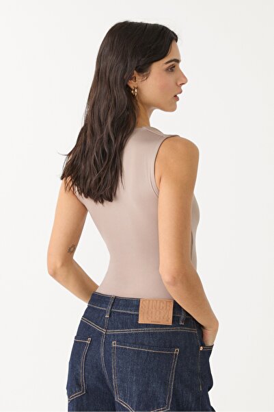 Stradivarius Polyamide bodysuit with square neckline