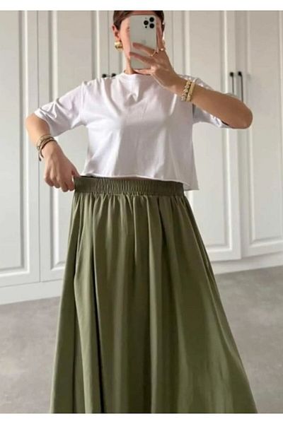 BUSEM S0017621 Bsm Waist Elastic Detailed Long Skirt