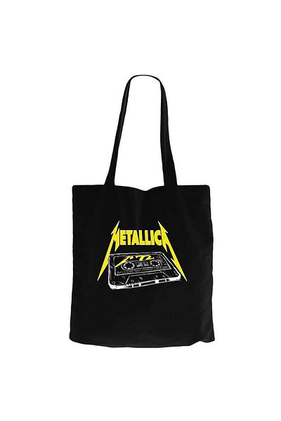 Z zepplin Metallica Tape Black Canvas Tote Bag