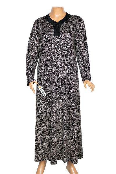 HESNA Γυναικείο Μπουκέτο Plus Size Μαύρο Μοτίβο Φόρεμα 69