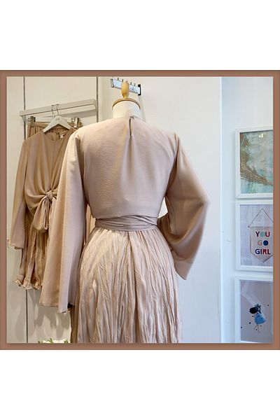 Faya Boutique Σετ μπεζ σιφόν Cote