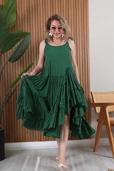 MİSLİNA BUTİK Suspender Detail Emerald Dress