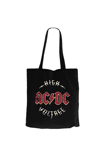Z zepplin Ac Dc Logo Vintage Black Canvas Tote Bag