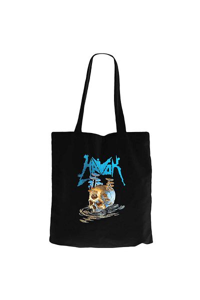 Z zepplin Havok Skull Black Canvas Tote Bag