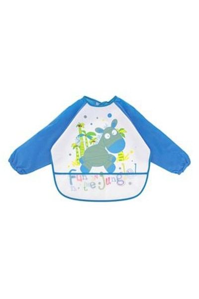 OEM Bib with Sleeves Blue Dinosaurs
