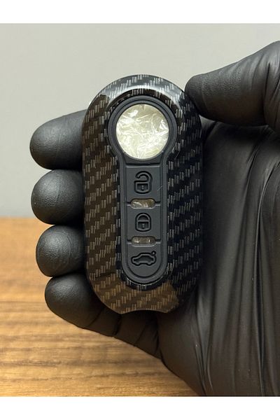 Luxe Aksesuarr Fiat Doblo - Ducato - Punto Compatible Switchblade 3 Button Carbon Fiber Key Protection Case