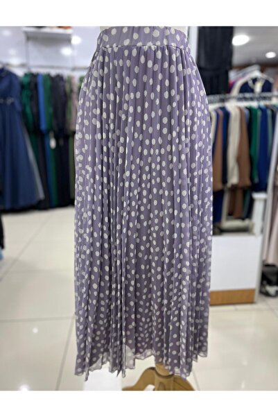 Levidor 420030 ETEK BELİ LASTİKLİ ŞİFON PUANTİYELİ PİLİSEİ ETEK QYS ETEK #24-07#