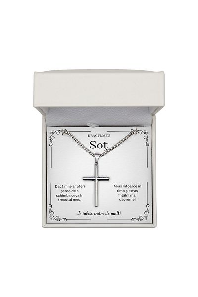 The Jewel Heart Necklace for Husband – Classic Cross, Durable Stainless Steel Material