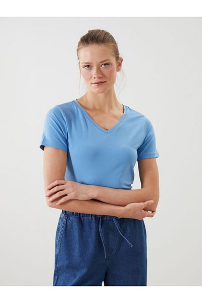 LC Waikiki Tricou de damă din bumbac standard, flexibil, din bumbac pieptănat
