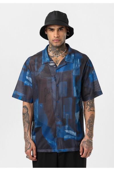 VAMOSCLO Patterned Corded Fabric Oversized shirt pattern-12
