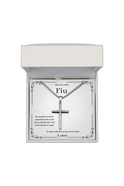 The Jewel Heart Necklace For A Strong Son – Cross Pendant, 316L Steel, Gift Wrapped