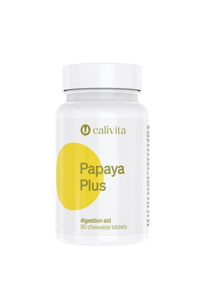 Calivita Enzimă digestivă cu papaya plus complex de enzime digestive (90 de comprimate masticabile) - Calivita