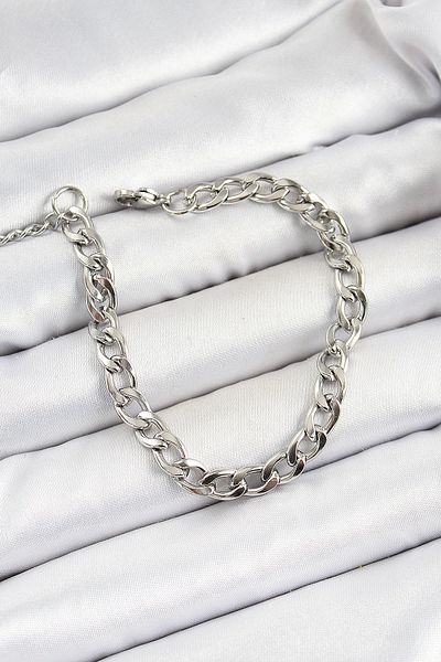Clariss 316L Steel Silver Color Thick Chain Men's Bracelet