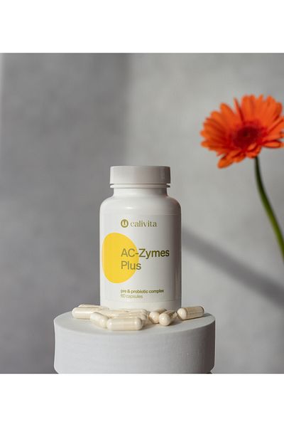 Calivita Complex Ac-Zymes Plus Pro & Prebiotic cu probiotice (60 capsule) -