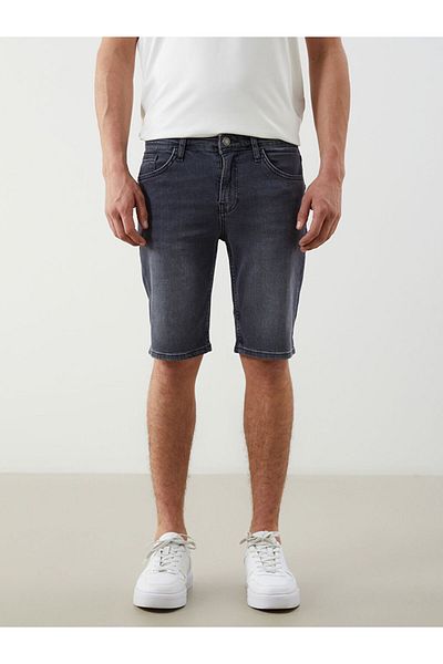 LC Waikiki Jeans Gray Skinny Fit Men's Jean Shorts