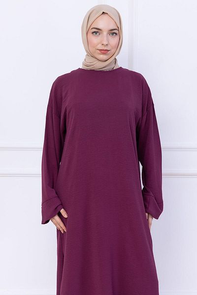 hafsamina Ayrobin Suit with Long Tunic Plum Hm2770