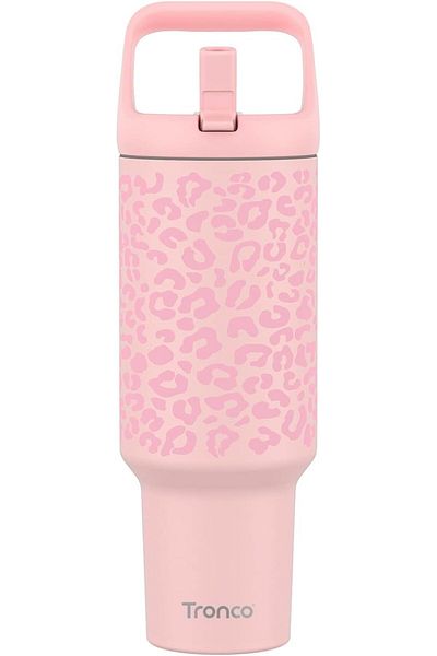 Sweet Cups Tronco 40 oz Tumbler with Handle and Straw, Leak-Proof Insulated Tumbler with Flip Straw and Top Han