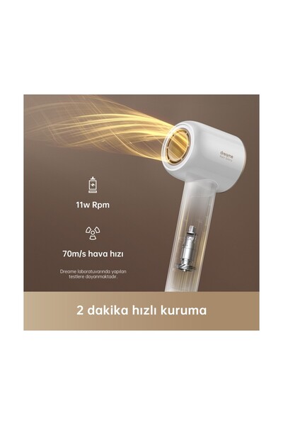 Dreame 1100 W Vaccumix Dreamez Hair Glory Saç Kurutma Makinesi Beyaz , Led Gö...