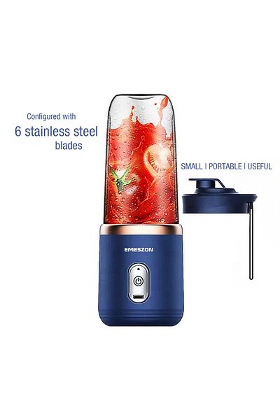 EMESZON Mini Portable Fruit Juicer Blender, EMESZON® BLD1000, Micro USB Charging, Power 40W 21000 RPM, blue