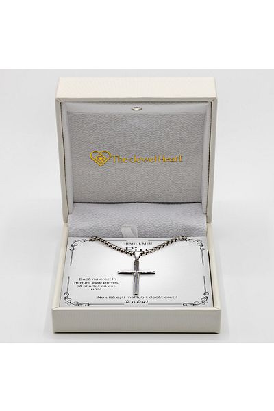 The Jewel Heart Cross Necklace For Son – My Dear Son, 316L Stainless Steel