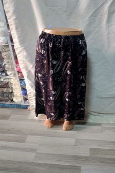 ARG Claret Red Beige Navy Blue Shaw Patterned Combed Balloon Skirt with Elastic Waist 1 Piece Skirt Quality Stylish Beautiful