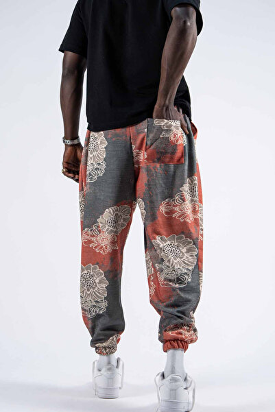 Superbluemexico Men's Elastic Waist Jogger Baggy Trousers