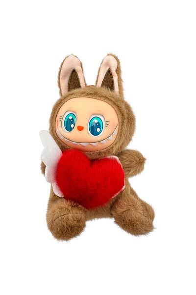 BaoBao Plus Labubu Beige 15cm – Fall in Wild – Collectible Figurine with Red Heart and Wings, Gift Box, BaoBao