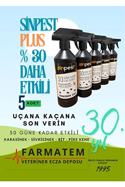 sinpestplus Sinpest Plus % 30 Daha Etkili 5 Adet 500ml Karasinek Sivir Ve Haşere